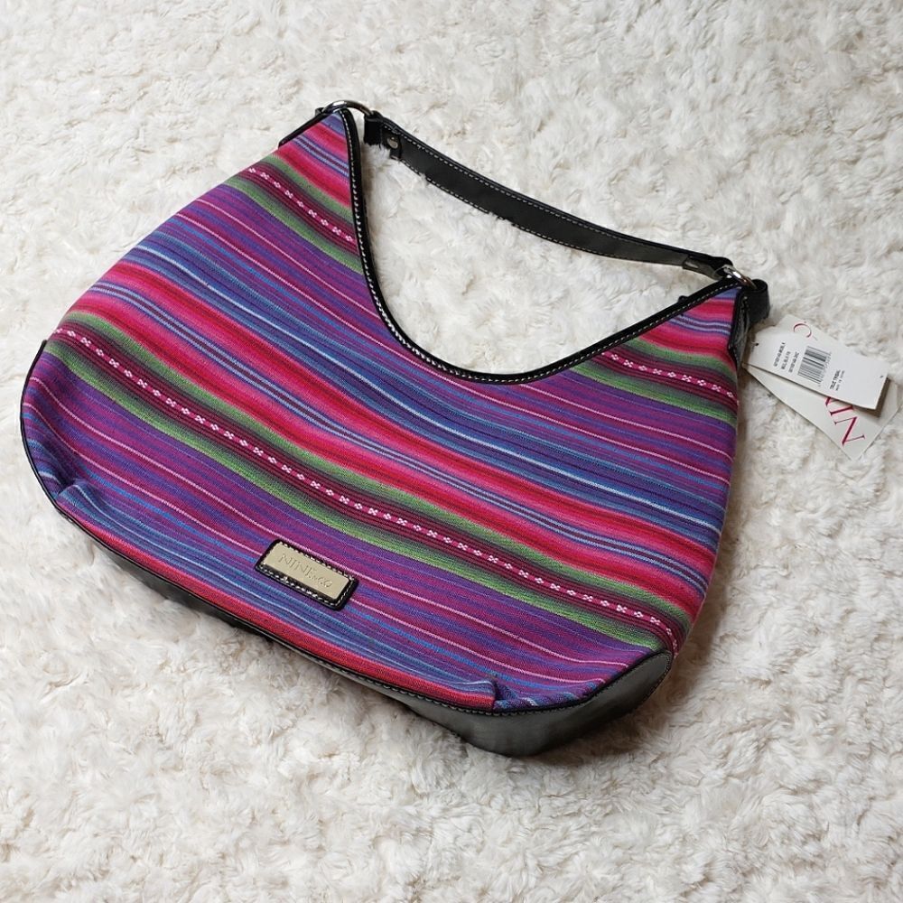 Nine & Co Striped Multicolor Shoulder Bag NWT